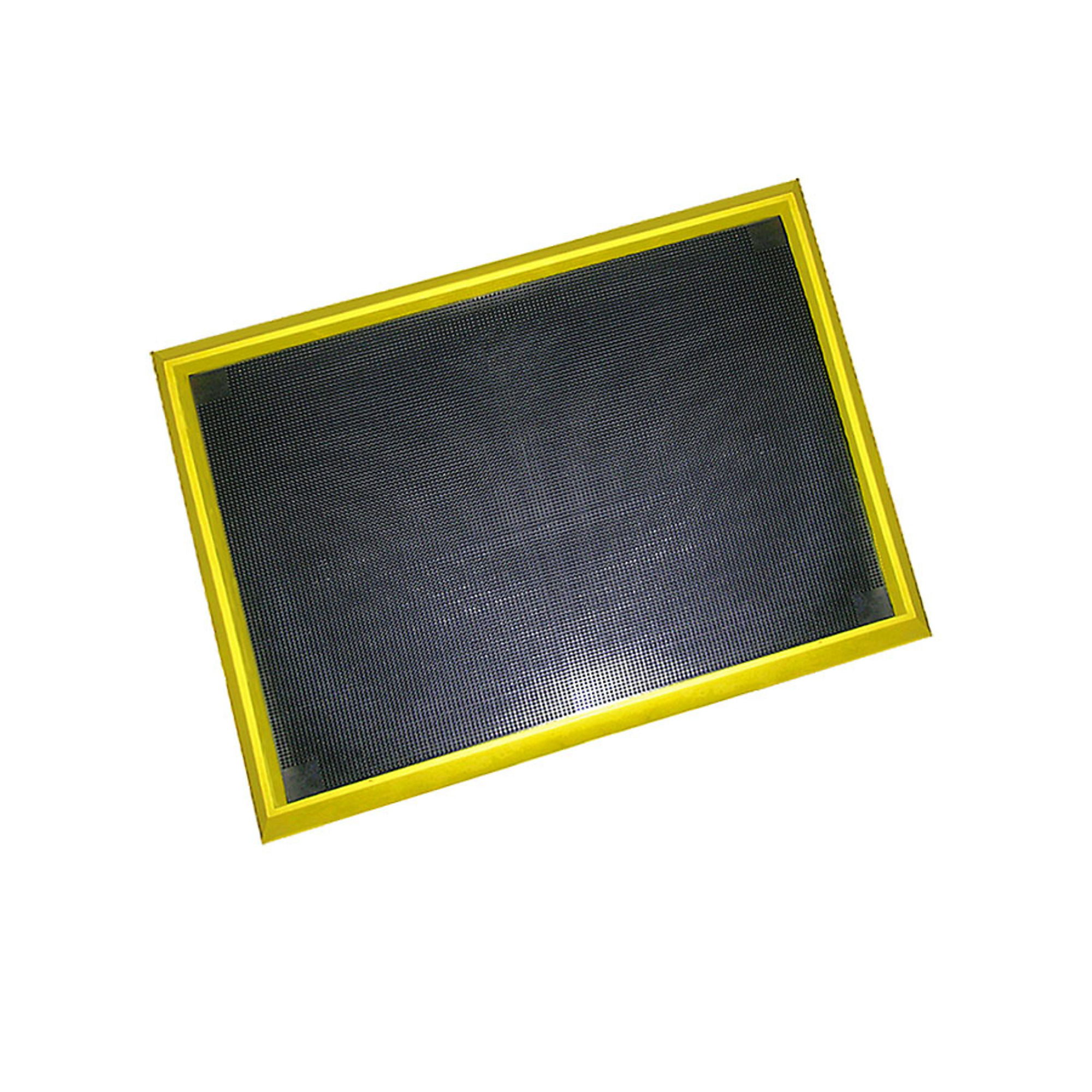 Crown Matting Technologies, Disinfectant Boot Bath 32in.x39in. Black w/Yellow, Width 32 in, Length 39 in, Thickness 2 in, Model# BD 3239YB